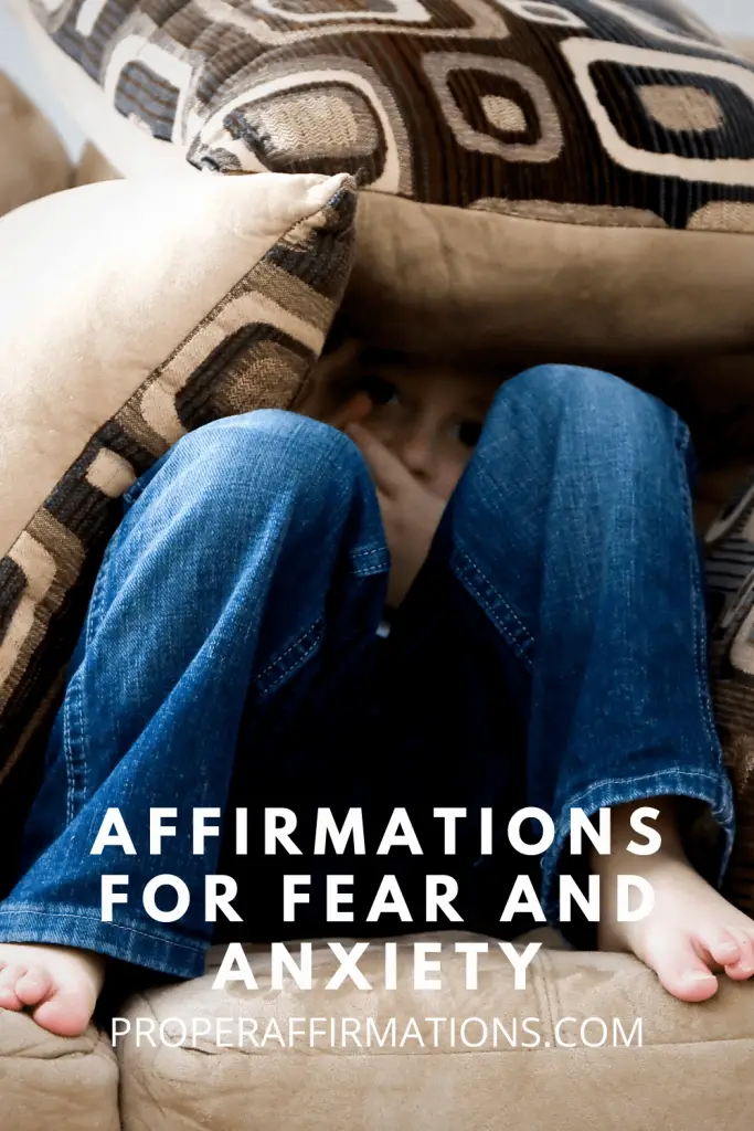 Affirmations for fear and anxiety pin