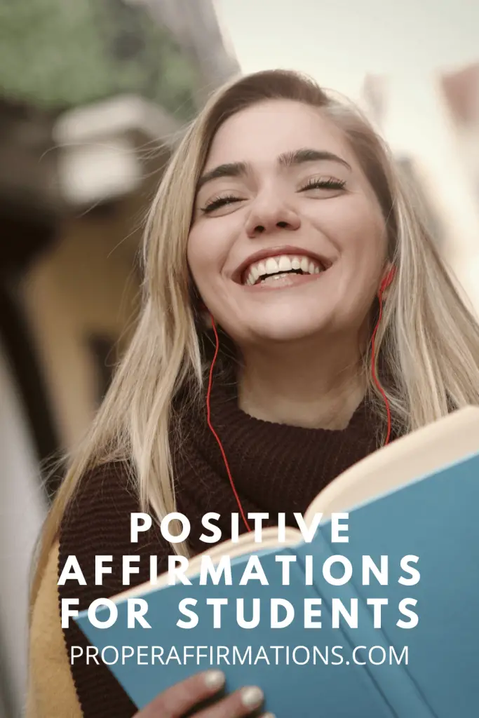 Positive affirmations for students pin