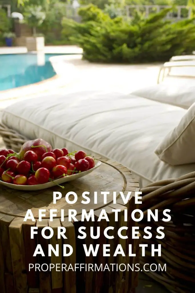 Positive affirmations for success and wealth pin