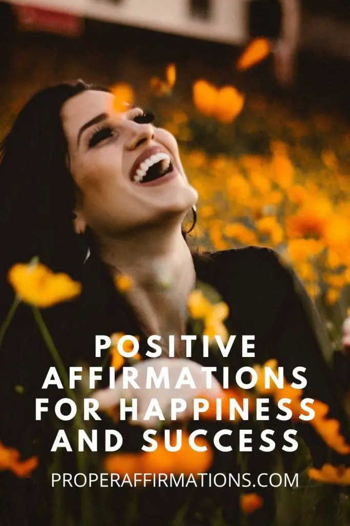 Positive Affirmations For Happiness And Success pin